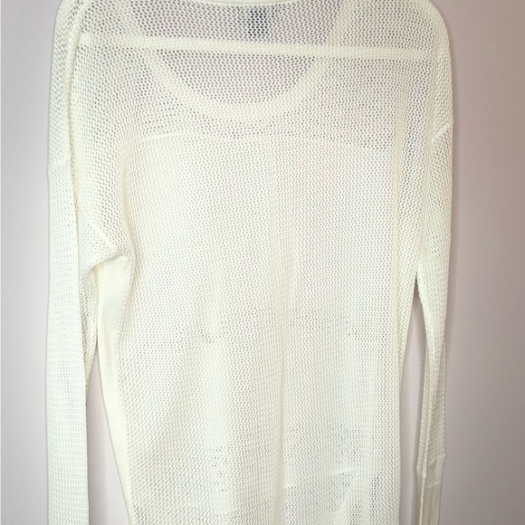 Neiman Marcus White Sheer Knit High-Low Sweater – Women’s M - Picture 2 of 3